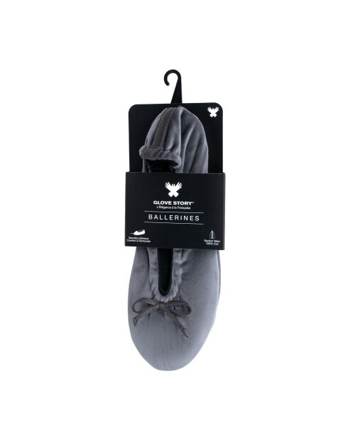 Ballerines petit noeud gris-Gris