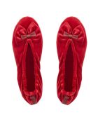 Ballerines en Velours double noeud rouges