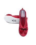 Ballerines en Velours double noeud rouges