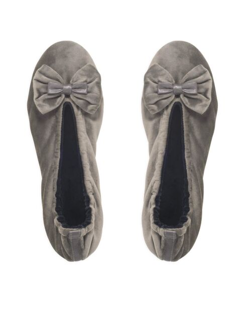 Ballerines double noeud taupe-Taupe