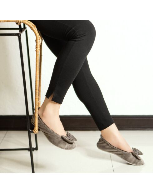 Ballerines double noeud taupe-Taupe