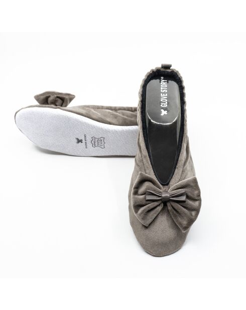 Ballerines double noeud taupe-Taupe