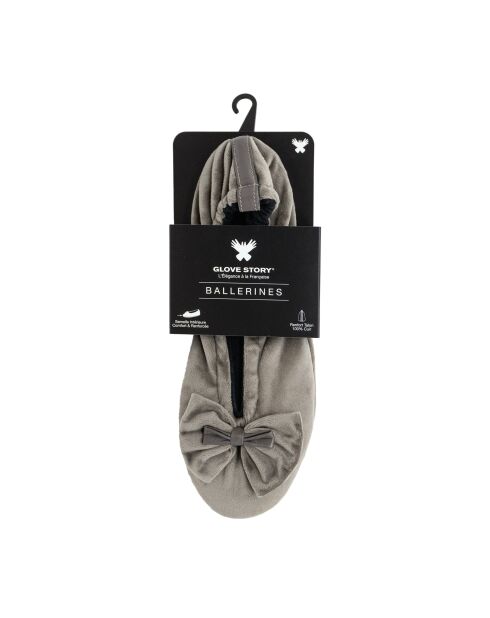 Ballerines double noeud taupe-Taupe