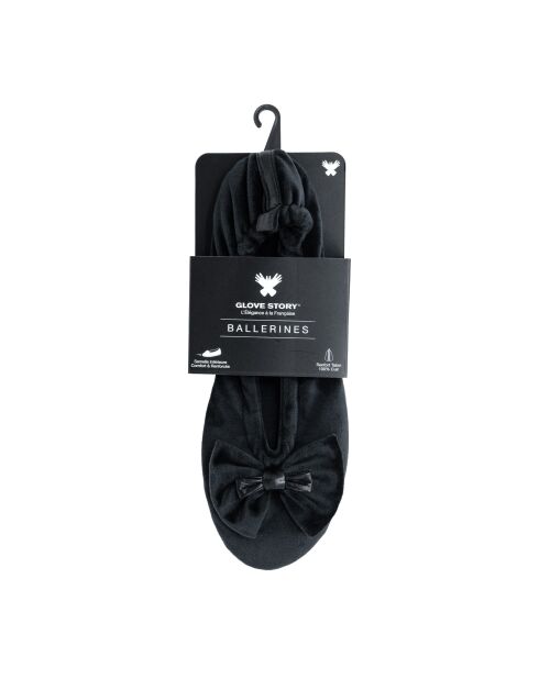 Ballerines en Velours double noeud noires