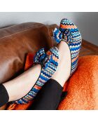 Ballerines en Velours rayures multicolores