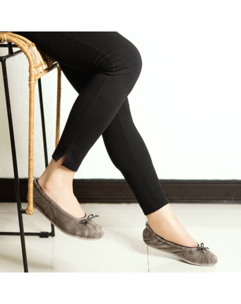Ballerines petit noeud taupe-Taupe