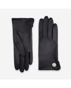Gants cuir agneau-100% soie-Tactile-21524SN-noir