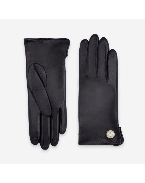 Gants cuir agneau-100% soie-Tactile-21524SN-noir