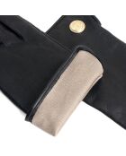 Gants cuir agneau-100% soie-Tactile-21524SN-noir