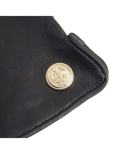 Gants cuir agneau-100% soie-Tactile-21524SN-noir