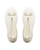 Ballerines en Velours petit noeud beiges