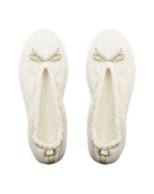 Ballerines en Velours petit noeud beiges