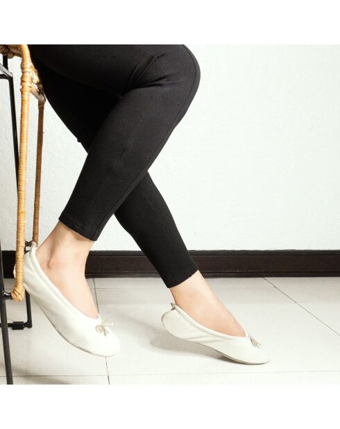 Ballerines en Velours petit noeud beiges
