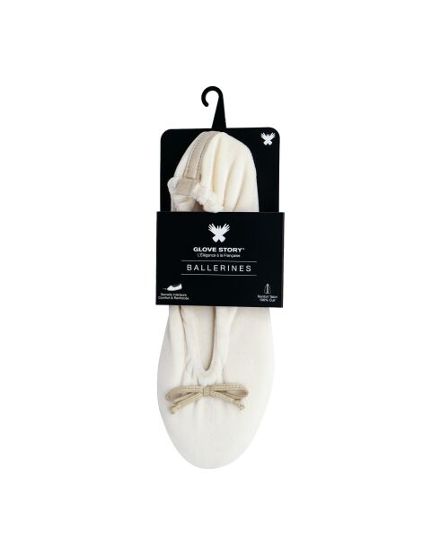 Ballerines en Velours petit noeud beiges