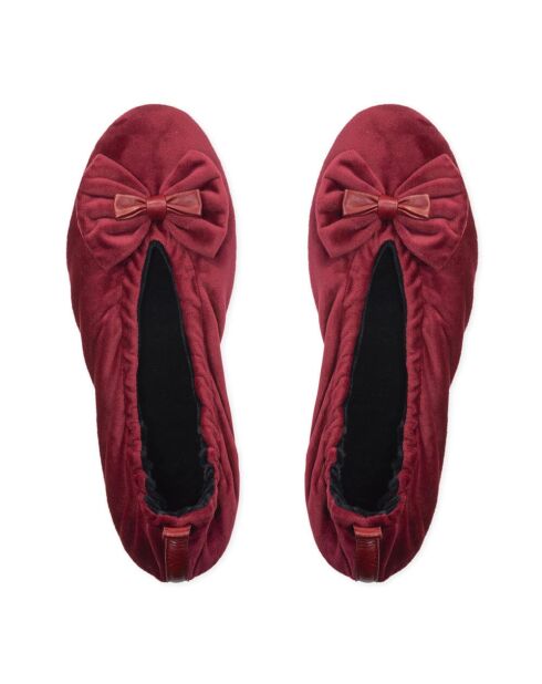 Ballerines double noeud bordeaux-Bordeaux