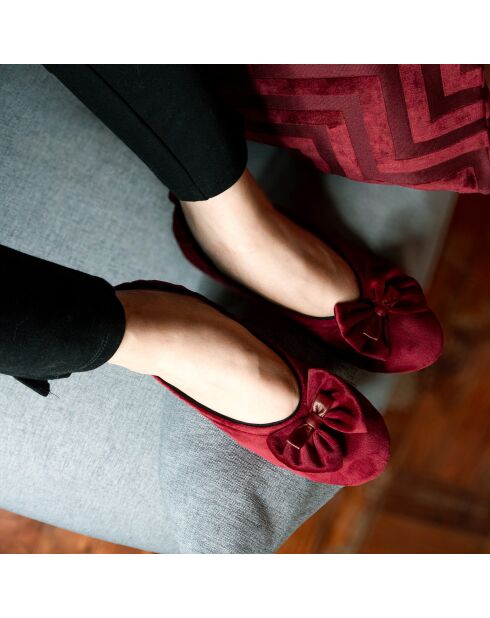 Ballerines double noeud bordeaux-Bordeaux