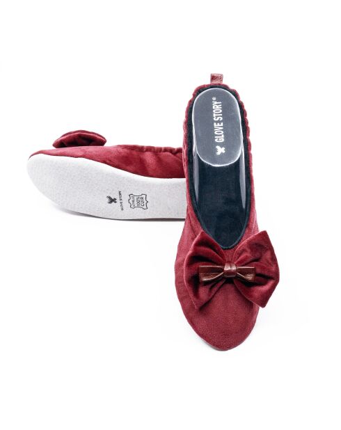 Ballerines double noeud bordeaux-Bordeaux