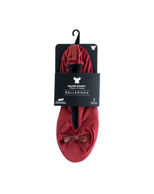 Ballerines double noeud bordeaux-Bordeaux
