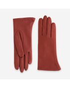 Gants en Cuir d'Agneau doublure Soie 21001SN brique
