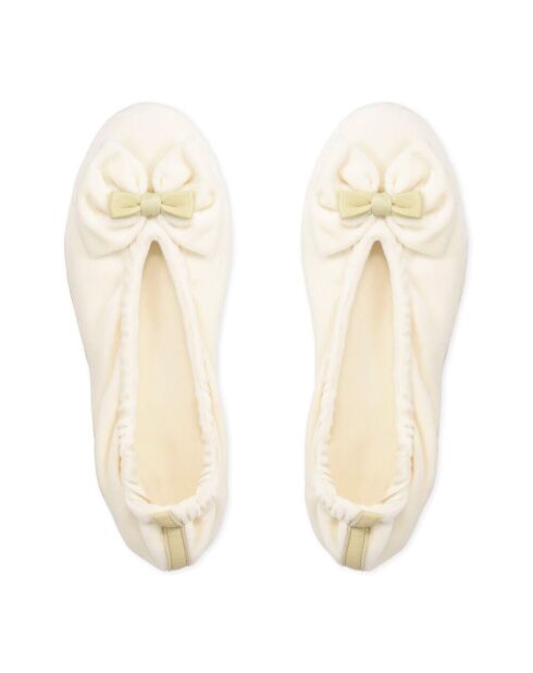 Ballerines en Velours double noeud beiges