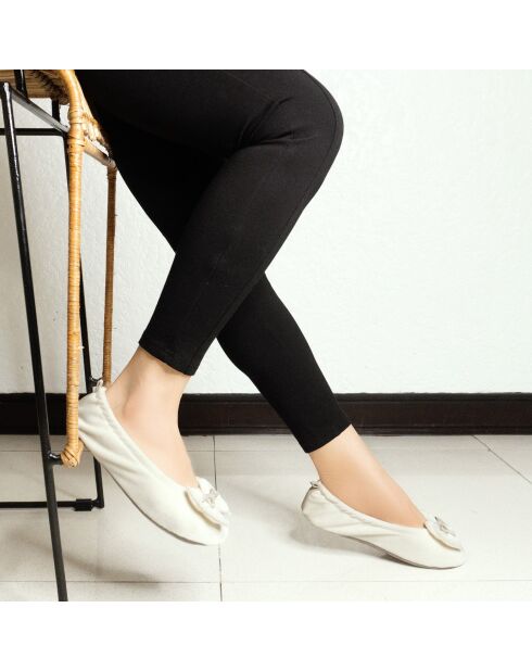 Ballerines en Velours double noeud beiges