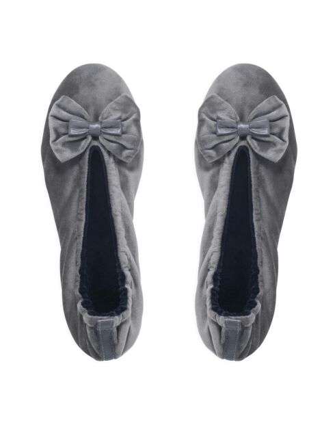 Ballerines double noeud gris-Gris
