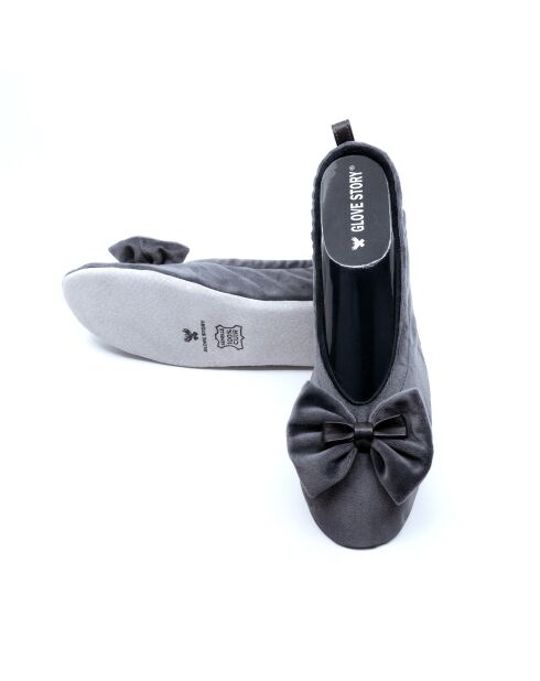 Ballerines double noeud gris-Gris