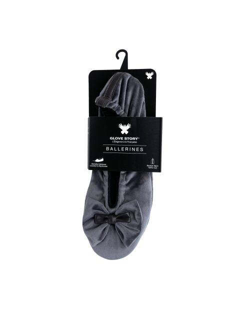 Ballerines double noeud gris-Gris