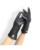 Gants cuir agneau-100% cachemire-21525CA-noir