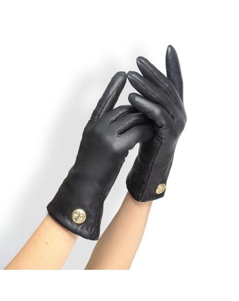 Gants cuir agneau-100% cachemire-21525CA-noir