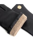 Gants cuir agneau-100% cachemire-21525CA-noir