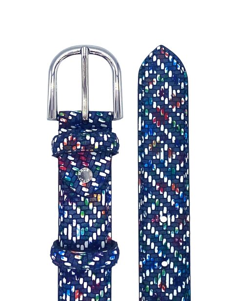 Ceinture femme en Cuir passants blue jean