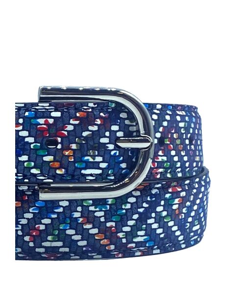Ceinture femme en Cuir passants blue jean
