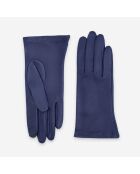 Gants cuir agneau-100% soie-21001SN-indigo