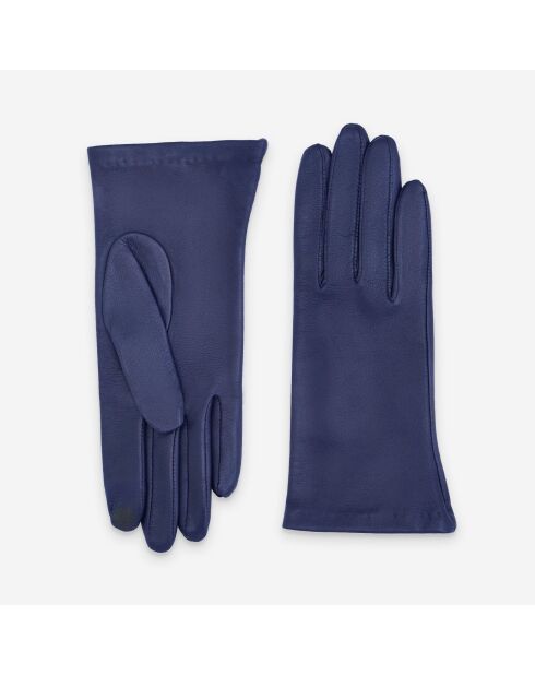Gants cuir agneau-100% soie-21001SN-indigo