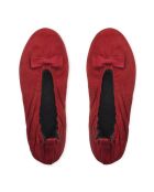 Ballerines en Cuir rouge-Rouge