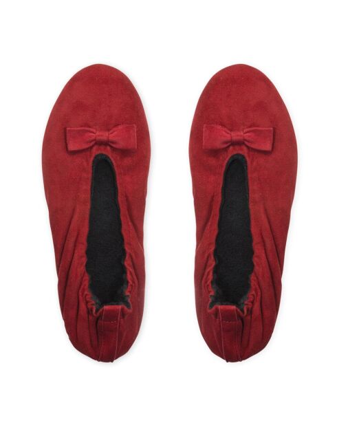 Ballerines en Cuir rouge-Rouge