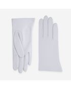 Gants cuir agneau-100% soie-21001SN-blanc
