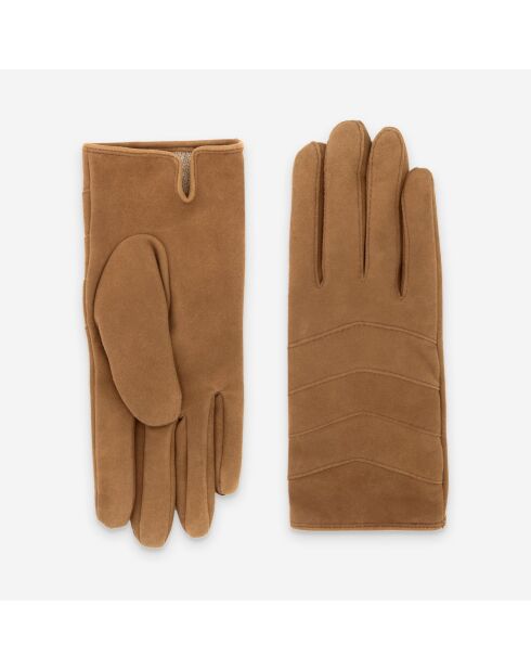 Gants cuir agneau-100% cachemire-21613CA-cork