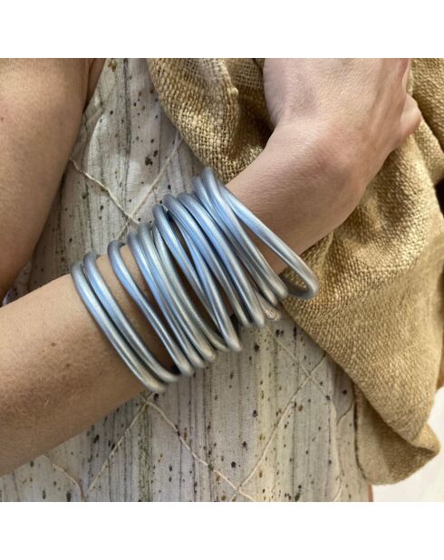 Bracelet Bouddhiste pour enfant argenté mat