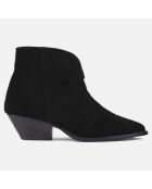 Bottines en Velours de Cuir Dancing In The Moonlight noires