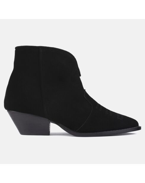 Bottines en Velours de Cuir Dancing In The Moonlight noires