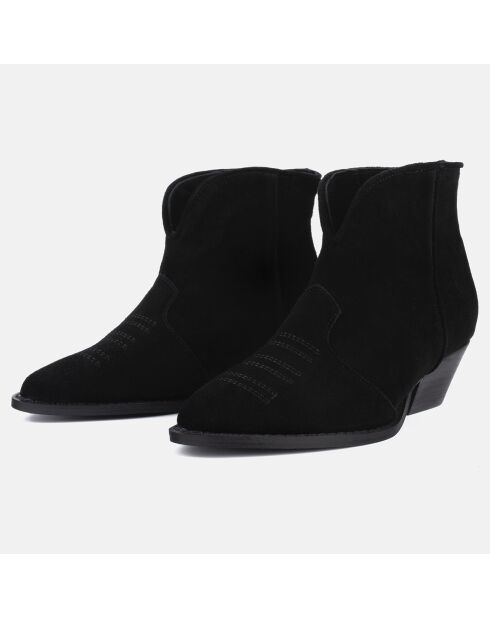Bottines en Velours de Cuir Dancing In The Moonlight noires