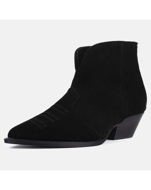 Bottines en Velours de Cuir Dancing In The Moonlight noires