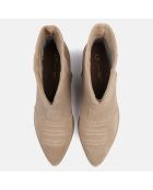 Bottines en Velours de Cuir Dancing In The Moonlight beiges