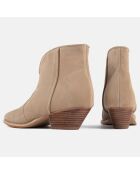Bottines en Velours de Cuir Dancing In The Moonlight beiges