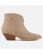 Bottines en Velours de Cuir Dancing In The Moonlight beiges