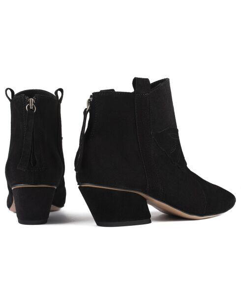 Bottines en Velours de Cuir Feel My Needs noires