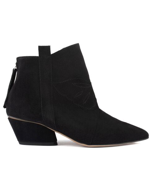 Bottines en Velours de Cuir Feel My Needs noires