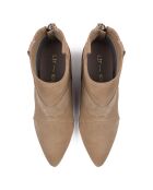 Bottines en Velours de Cuir Feel My Needs beiges